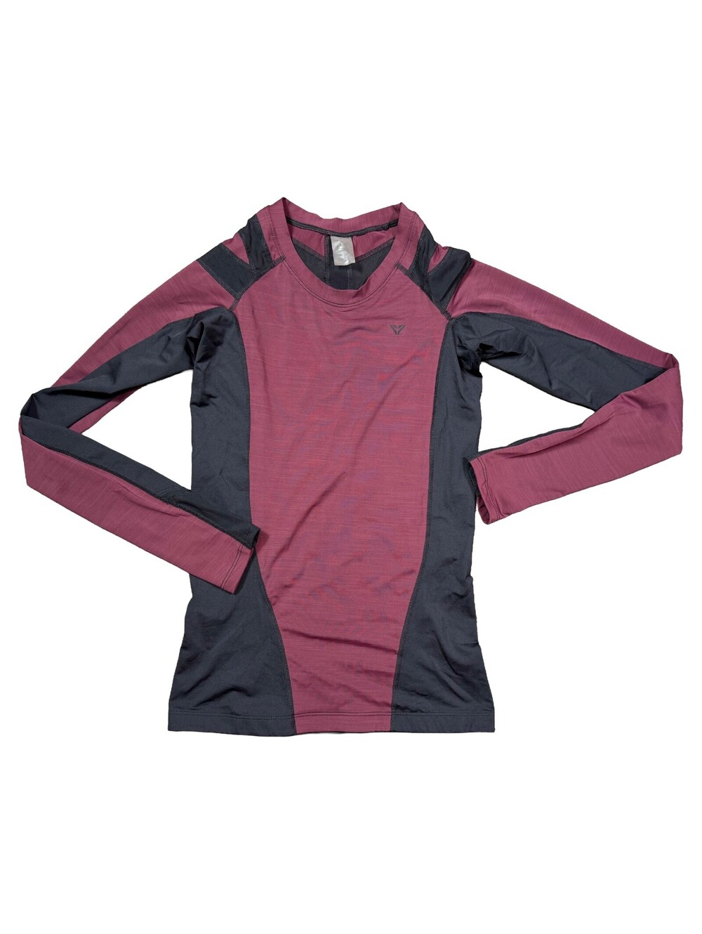 IntelliSkin Women's L Burgundy Black Compression Posture Performance Long Sleeve